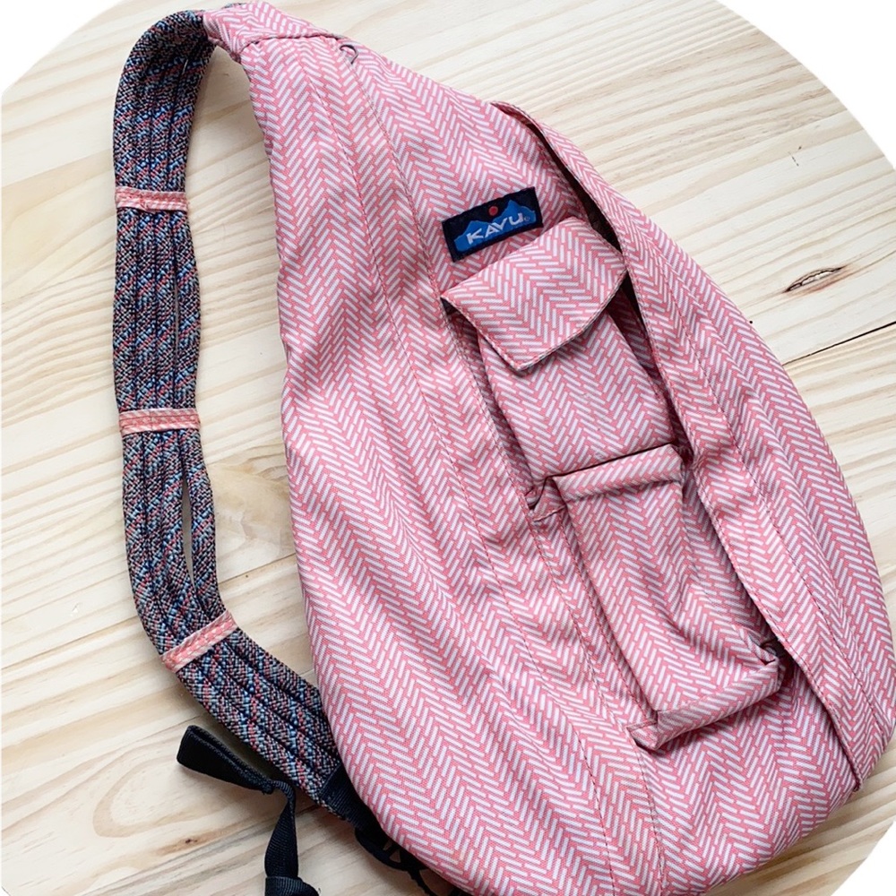 Kavu rope sling backpack pink with braided strap